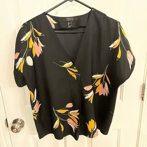 Floral silk blouse